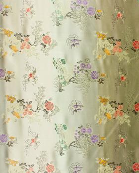 Satin jacquard nature asiatique Doré - Tissushop